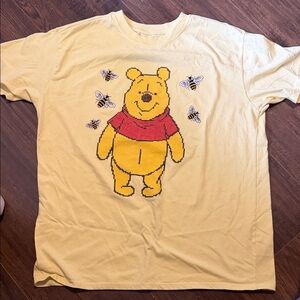 Disney Winnie the Pooh Yellow Tee with Red Accent